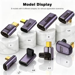 UGOURD 40Gbps Extension Cable Adapter USB C Male to USB C Female Adapter Angled Type C to C Converter 240W With Indicator Light