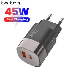 45W USB Charger Fast Charging 2 Ports USB PD Charger Quick Charge QC 3.0 For iPhone Samsung Huawei Xiaomi USB C Phone Charger