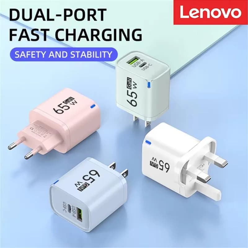 Lenovo Gan 65W Charger USB Type C Super Fast Charging For Iphone Huawei Samsung Full Protocol Small Appliances Travel Charger