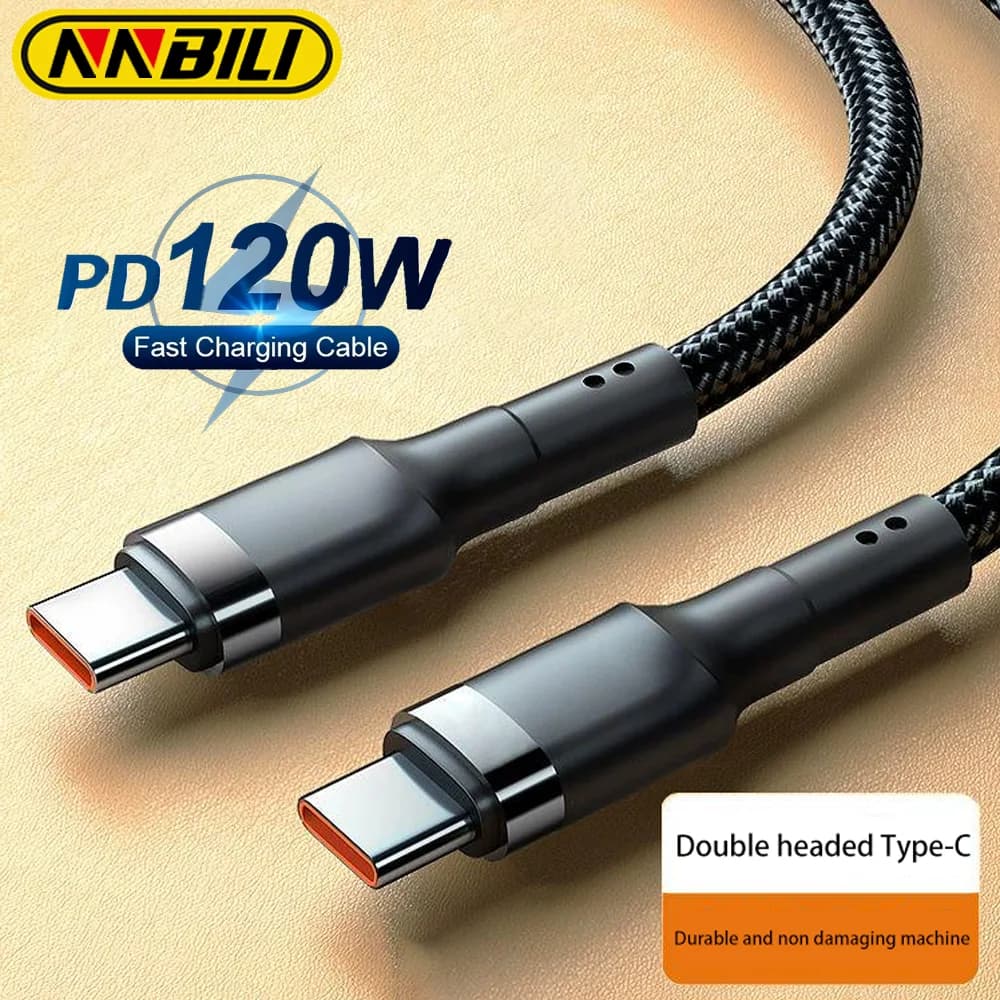 NNBILI 120W Fast Charge Cable PD Quick Charging High Quality USB C TO USB Type C Cable For iPhone Xiaomi 17 Plus Pro Max Samsung