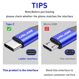 USLION 3A USB Type C Cable Fast Charging Wire for Samsung Galaxy S8 S21 Plus Xiaomi mi11 Huawei Mobile Phone USB C Charger Cable