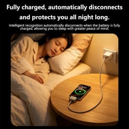 140W USB C Auto Disconnect Charger Adapter For Safe Overnight Charging Smart Auto Stop Charging Full Charge Self-Cut