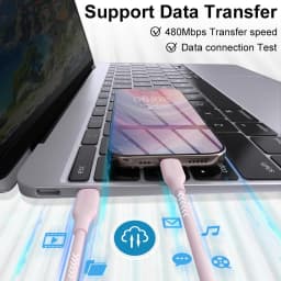 USB-C to USB-C 60W 3A Silicone Cable Soft Liquid Silicone PD Fast Charging Cord Tangle-Free Compatible with iPhone 17 16 15