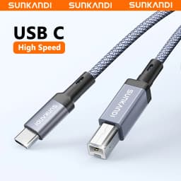 SUNKANDI USB B to USB C Printer Cable, Type B to Type C Printer Cord for MacBook Pro, Air, MIDI Cable,Yamaha Casio Digital Piano