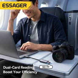 Essager 2-in-1 USB Card Reader SD/TF 4.0 Memory Card Device 312MB/s 2TB Smart Reader for iPhone Samsung Laptop MacBook PC