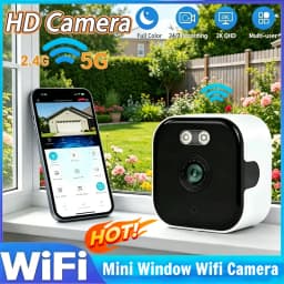 2.4/5GHz Wifi Window 1080 HD Camera 3MP Full Color Night Vision Indoor Security Mini Stickable Window Monitoring Camera 2026