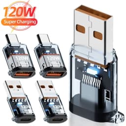 120W Super Fast Charging USB3.2 Connectors USB A To Type C Male To Female Adapters 10Gbps High-speed Data Transfer Converters