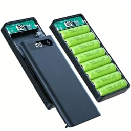 10 8 Slot 18650 Battery Holder DIY Shell Dual USB Type C Charger Powerbank Case Case for iPhone Xiaomi Battery Power Bank Case