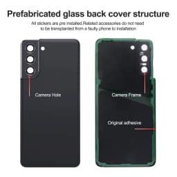 For Samsung S21 5G SM-G991B G991B/DS G991U Back Cover Battery Case Rear Housing Replacement with Camera Lens