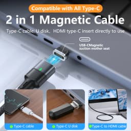 Magnetic USB C Cable 120Gbps Data Sync E-Marker Chip Nylon Braided 240W Magnetic Type C Charging Cable For Phone Laptop Notebook
