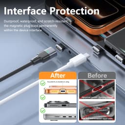 Magnetic USB C Cable 120Gbps Data Sync E-Marker Chip Nylon Braided 240W Magnetic Type C Charging Cable For Phone Laptop Notebook
