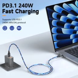 Magnetic USB C Cable 120Gbps Data Sync E-Marker Chip Nylon Braided 240W Magnetic Type C Charging Cable For Phone Laptop Notebook