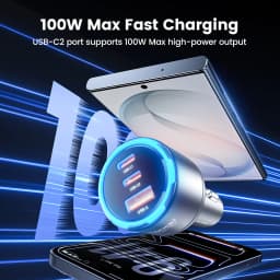 Toocki 130W Car Charger PD 100W PPS SFC2.0 Fast USB Type C Car Phone Charger for iPhone 17 16 15 Samsung S26 S25 Tablet Laptop