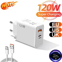 Original Charger 120W Fast Charge Hypercharge EU US UK Power Adapter Usb 6A Type C For Huawei Xiaomi Ultra Redmi Accessories