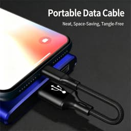 0.25m 0.5m Portable Short USB Data Cable For iPhone 11 12 13 Mini 14 Pro X XR XS Max Fast Charging Braided Cable For Power Bank