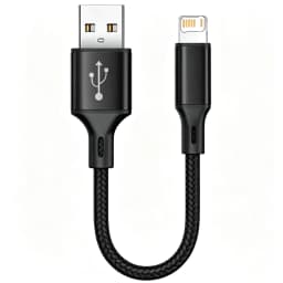 0.25m 0.5m Portable Short USB Data Cable For iPhone 11 12 13 Mini 14 Pro X XR XS Max Fast Charging Braided Cable For Power Bank