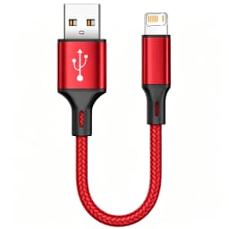 0.25m 0.5m Portable Short USB Data Cable For iPhone 11 12 13 Mini 14 Pro X XR XS Max Fast Charging Braided Cable For Power Bank