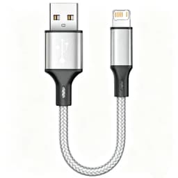 0.25m 0.5m Portable Short USB Data Cable For iPhone 11 12 13 Mini 14 Pro X XR XS Max Fast Charging Braided Cable For Power Bank