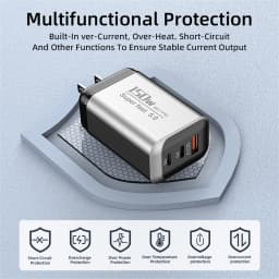 150W Type C Charger Fast Charging Phone Charger Power Adapter For iPhone Samsung Xiaomi EU/US/UK Plug Quick Charge Wall Charger