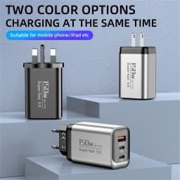 150W Type C Charger Fast Charging Phone Charger Power Adapter For iPhone Samsung Xiaomi EU/US/UK Plug Quick Charge Wall Charger