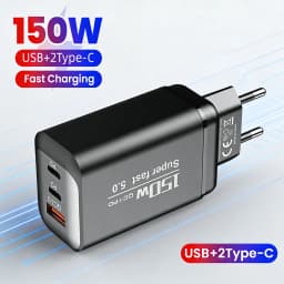 150W Type C Charger Fast Charging Phone Charger Power Adapter For iPhone Samsung Xiaomi EU/US/UK Plug Quick Charge Wall Charger