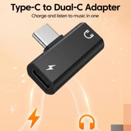 2 In 1 USB Type C to 3.5mm Jack Headphone Audio Adapter PD10W Fast Charging Splitter For IPhone15 - 17 Android Phone Accessories