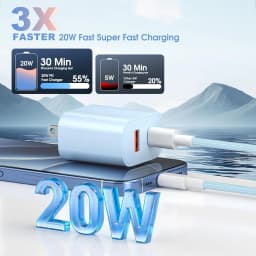 4-Pack Charger Fast Charging, 20W Dual Port Type C Charger Colorful Charger Block with 6FT USB C to C Cable for iPhone for iPad