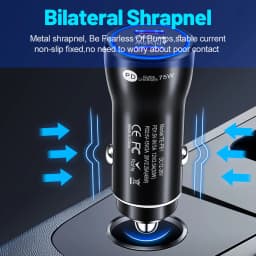 75W USB C Car Charger Dual Ports Type C PD Charger In Car Fast Charge Adapter For iPhone 15 14 Xiaomi Samgsung Car Phone Charger