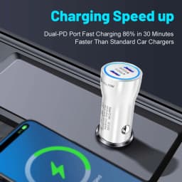 75W USB C Car Charger Dual Ports Type C PD Charger In Car Fast Charge Adapter For iPhone 15 14 Xiaomi Samgsung Car Phone Charger