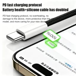 5PCS USB A to USB C 120W Fast Charging Cable, Reinforced Connector, For iPhone 17 16 15 Samsung Huawei Xiaomi Etc