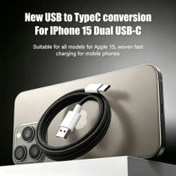 5PCS USB A to USB C 120W Fast Charging Cable, Reinforced Connector, For iPhone 17 16 15 Samsung Huawei Xiaomi Etc