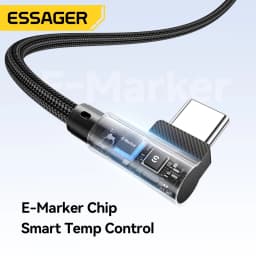 Essager 100W Type C To Type C Cable Dual 90 Degree Elbow PD Fast Charging For MacBook Pro iPhone 17 16 Samsung Huawei USB C Wire