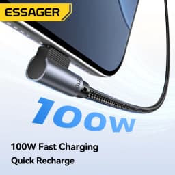 Essager 100W Type C To Type C Cable Dual 90 Degree Elbow PD Fast Charging For MacBook Pro iPhone 17 16 Samsung Huawei USB C Wire