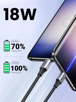 [2 Pack] UGREEN 3A USB Type C Cable Fast Charging for iPhone 15 Xiaomi Samsung USB C Data Cord USB A to USB C Charger Cable 3A