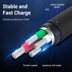 Vention Micro USB Cable 3A Nylon Fast Charger USB Type C Data Cable for Samsung Xiaomi LG Android Micro USB Mobile Phone Cables