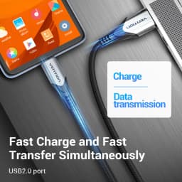 Vention Micro USB Cable 3A Nylon Fast Charger USB Type C Data Cable for Samsung Xiaomi LG Android Micro USB Mobile Phone Cables