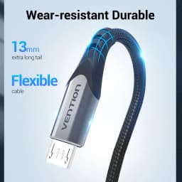Vention Micro USB Cable 3A Nylon Fast Charger USB Type C Data Cable for Samsung Xiaomi LG Android Micro USB Mobile Phone Cables
