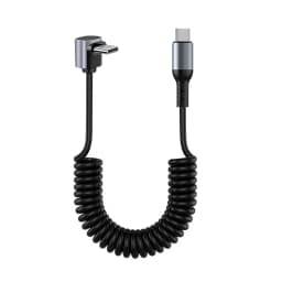 USB C Cable Fast Charging Cable,Coiled USB A to Type C Charge Cord for Car,Retractable Data Wire Compatible with iPhone 17/16/15