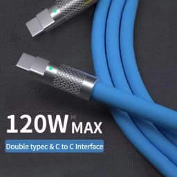 120W 6A Cable Super Fast Charge PD Type C Liquid Silicone Cable 1M 1.5M 2M Cable C To C Quick Charger Cable for Xiaomi iPhone