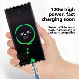 120W 6A Cable Super Fast Charge PD Type C Liquid Silicone Cable 1M 1.5M 2M Cable C To C Quick Charger Cable for Xiaomi iPhone
