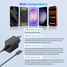 Samsung S26 Ultra Original 60W Charger PD Type C Adapter EU Plug Fast Charge Samsung S25+ S25 S24 S23 S22 Ultra A57 Tab S10 S9