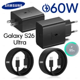 Samsung S26 Ultra Original 60W Charger PD Type C Adapter EU Plug Fast Charge Samsung S25+ S25 S24 S23 S22 Ultra A57 Tab S10 S9