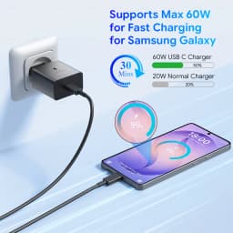 Samsung S26 Ultra Original 60W Charger PD Type C Adapter EU Plug Fast Charge Samsung S25+ S25 S24 S23 S22 Ultra A57 Tab S10 S9