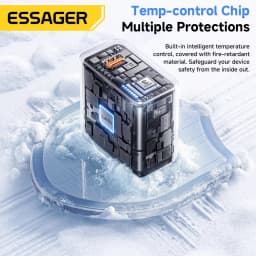 ESSAGER 65W GaN Fast Charger PD3.0 PPS QC4.0 Compatible with iPhone 17/16 Samsung MacBook Air Huawei - Compact High-Speed Charge