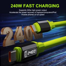 New··240W USB C Cable With Power Display Fast Charging Charger For Phones Type C Cord 1-2m