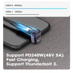 240W OTG PD Adapter USB C Fast Charging Fast Data Converter Support USB4.0 40Gbps 8K 60Hz Type C 90/180 Degree Elbow Adapter