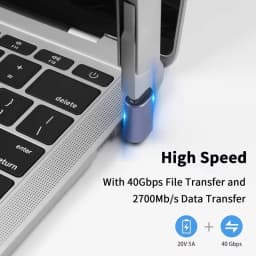 NNBILI 2Pcs USB4.0 40Gbps Adapter 90 Degree Right Angle USB Type C Male to Female Adapter 100W Fast Charging For Laptops Macbook