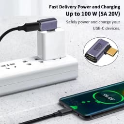 NNBILI 2Pcs USB4.0 40Gbps Adapter 90 Degree Right Angle USB Type C Male to Female Adapter 100W Fast Charging For Laptops Macbook