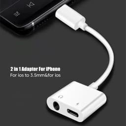 2 in 1 iOS to 3.5mm Jack Audio Charging Adapter For iPhone 11 12 13 14 Pro Max X XR XS Headphones Audio Cable Connector Splitter
