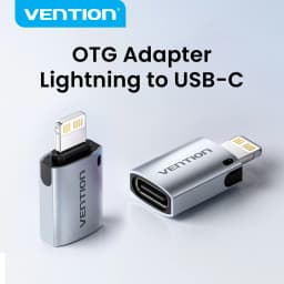 Vention Lighting to USB C OTG Adapter USB-C Female to Lightning Male Converter for iphone 14 13 12 Lightning USBC OTG Connector